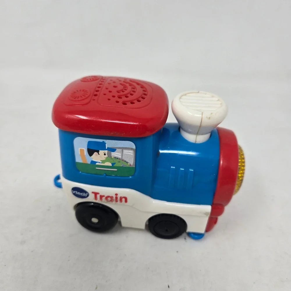 Vtech Go Go Smart Wheels Motorized Train Toy Blue Red White Light Sound Works